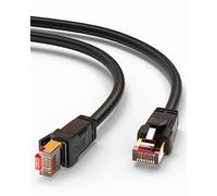 MutecPower 15m CAT 8 Câble Ethernet à l’extérieur étanche Haut débit 40Gbps 2000MHz POE Gigabit Direct Burial Patch Câble réseau S/FTP RJ45 Câble LAN en cuivre - Pour Internet, Routeur, Modem, TV, PC