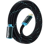 MutecPower 2 mètres Câble d'extension 4k HDMI 2.0 Ultra Haute Vitesse 18Gbps 4K@60Hz avec HDR, VRR et ARC - 30 AWG UL énuméré 2m câble mâle vers femelle bleu/noir tressé