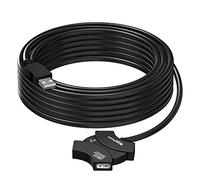 MutecPower rallonge de câble USB actif 2.0 avec USB Hub à 4 ports et jeu de puces d'extension - Cordon USB mâle vers femelle - Câble de répéteur 10 mètres - noir