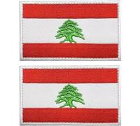 Muteitt 2 Pcs Drapeau du Liban Patch Drapeaux du Liban Patchs Brodés Drapeaux Libanais Patch Tactique Militaire pour Vêtements Chapeau Sacs À Dos Décorations