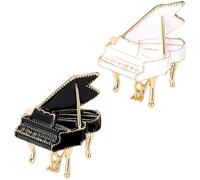Muteitt 2 Pièces Broche en Forme De Piano Broche Alliage Broche Musicale Broche Brillante Broche Décor Manteau Badge Vêtements Accessoire Cadeaux