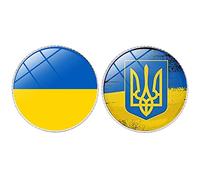 Muteitt Broche Drapeau Ukrainien, 2 Pièces, Symbole De L'ukraine, Badge, Épingle À Revers, Ensemble De Broches Décoratives, Accessoires De Bijoux pour De Vêtements