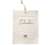 Muteitt Calendrier Mural 2026, Calendrier Décoratif en Tissu De Coton, Calendrier Mensuel Esthétique, Calendrier Rétro À Suspendre pour Bureau, École Maison