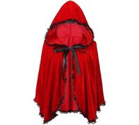 Muteitt Cape du Petit Chaperon Rouge pour Femme, Tenue d'halloween Ou De Noël, Tenue De Conte De Fées, Déguisement d'halloween Ou De Cosplay