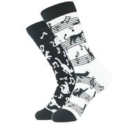 Muteitt Chaussettes Musicales Unisexes - Cadeaux pour Les Mélomanes - Chaussettes Fantaisie avec Touches De Piano Notes De Musique - Idée Cadeau De Noël pour Les Amoureux De Musique