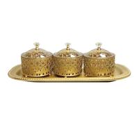 Muteitt Ensemble De Plateaux De Service De Collations Arabes du Moyen-, Plateau De Service du Ramadan avec 3 Canettes, Plateaux De Service De Fête De L'aïd pour Bonbons, Collations Noix
