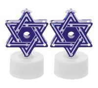 Muteitt Hanukkah Menorah, 2 Pièces Judaïsme Hanukkah LED Bougie, À Piles Chanukah Lumières Bougie Religieuse Prière Fête Décor