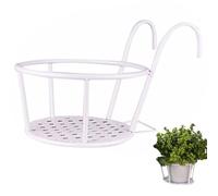 Muteitt Jardinières Rondes À Suspendre en Métal, Support De Pot De Fleur, Panier en Fer, Étagère De Clôture, Conteneur pour Balcon, Jardin Intérieur Extérieur