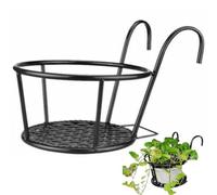Muteitt Jardinières Rondes À Suspendre en Métal, Support De Pot De Fleur, Panier en Fer, Étagère De Clôture, Conteneur pour Balcon, Jardin Intérieur Extérieur