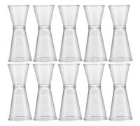 Muteitt Jigger Double Transparent pour Barman, Verres À Mesurer pour Cocktail, Tasse À Mesurer pour Boisson, Outil De Cuisine pour Fête De Bar, 10 Pièces