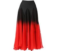 Muteitt Jupe De Danse De Salon Femmes Jupe De Danse Flamenco Jupe Longue Swing Dégradée Jupe De Danse Latine Jupe De Danse du Ventre pour Femmes Pratique De Danse Modren
