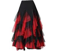 Muteitt Jupe De Danse De Salon pour Femmes, Jupe Longue Espagnole, Jupe De Danse De Valse De Flamenco, Jupe De Danse Latine, Robe De Danse Classique Big Swing, Costume De Danse