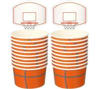 Muteitt Lot de 20 Gobelets en Papier pour Décoration De Fête d'anniversaire sur Le Thème du Basket-Ball, en Forme De Panier De Basket.