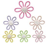 Muteitt Lot De 6 Décorations Murales en Forme De Marguerite Style Bohème pour Chambre d'enfant, Décoration Murale en Macramé Tissé À Suspendre pour Enfants Filles