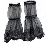 Muteitt Manchons Gothiques À Revers en Dentelle, Manchettes Amovibles, Bras, Courts en Dentelle pour Soirée, Bal Ou Mascarade.