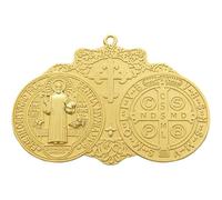 Muteitt Médaille De Saint Benoît - Décoration Murale en Métal - Pendentif Saint Benoît - Protection pour Porte Mur - Croix Religieuse - Porte-clés - Cadeau Catholique