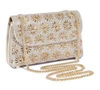Muteitt Pochette dorée, Sac à Main de soirée en Strass, Sac à bandoulière Scintillant, Sac à Main enveloppe, Sac à Main pour Mariage, Bal de Promo
