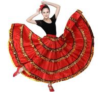 Muteitt Robe De Danse De Corrida Espagnole, Jupe Longue Superposée, Costumes De Spectacle sur Scène, Robe De Soirée De Danse du Ventre pour Femmes