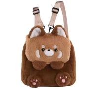 Muteitt Sac à Dos en Peluche Raton Laveur, Mignon Sac à bandoulière Panda Roux, Sac à Dos en Peluche Douce, Joli Sac à Dos Animaux, Sac à Main pour Adultes, Adolescents et Enfants