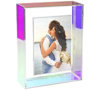 Mutellstory Cadre photo en acrylique fluo flottant pour montage mural et décoration de table dans la galerie, la maison, le bureau - 12,7 x 17,8 cm - Irisé