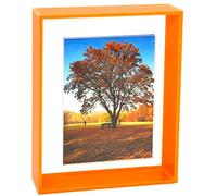 Mutellstory Cadre photo flottant en acrylique pour montage mural et décoration de table pour galerie, maison, bureau, orange fluo 20,3 x 25,4 cm