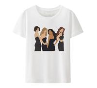 MuTEnADE Silhouette Round Collar Tshirt Desperate Housewives Susan Lynette Comedy Fabric T Shirt Tops White M
