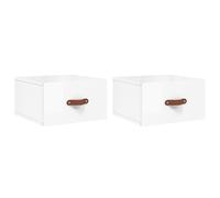 Mutfak Dolabı Lot de 2 tables de chevet murales Blanc brillant 35 x 35 x 20 cm Armoire vitrine de cuisine pour salon, débarras, cuisine, chambre à coucher