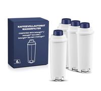 Mutital 4 Filtres à Eau pour Machines à Café De'Longhi | Compatible avec De'Longhi ECAM, ESAM, ETAM, Dinamica, Magnifica, Primadonna, BCO et EC. Filtres à eau de rechange.