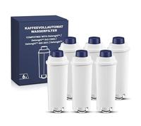 Mutital 6 Filtres à Eau pour Machines à Café De'Longhi | Compatible avec De'Longhi ECAM, ESAM, ETAM, Dinamica, Magnifica, Primadonna, BCO et EC.Filtres à eau de rechange.