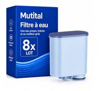 Mutital filtres à eau pour cafetière compatible avec Philips AquaClean, filtre pour machine à expresso 3200, adapté aux cafetières automatiques, filtre anti-calcaire dédié (CA6903) (Pack de 8)