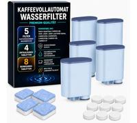 Mutital Kit d'entretien complet pour machines à café - Compatible avec Philips AquaClean 3200 Espresso, 5 filtres à eau, 4 détartrants et 8 tablettes de nettoyage