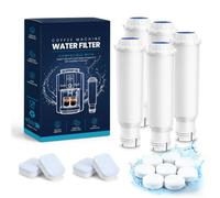 Mutital Kit d'entretien pour machines à café avec 5 filtres à eau | Compatible avec Melitta Pro Aqua, Krups et Nivona CaféRomatica. Comprend 4 détartrants et 8 tablettes de nettoyage.