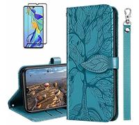 MUTOUREN Coque pour Xiaomi Redmi Note 10 4G/Redmi Note 10S Housse en PU Cuir Étui avec Fente Carte Folio Wallet Case Flip Cover Protection Antichoc, avec 1* Protecteur d'écran - Bleu