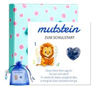 Mutstein Ensemble cadeau pour la rentrée des classes pour garçon - Porte-bonheur, carte, porte-clés et boîte cadeau - Sac d'école pour garçon
