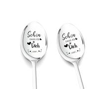 Muttertagsgeschenke für Mama,2 Stück Kaffeelöffel mit Gravur,Schön Dass Es Dich Gibt Geschenke für Frauen Frau Mama Oma Schwester Tochter zum Geburtstagsgeschen Geschenke für Beste Freundin