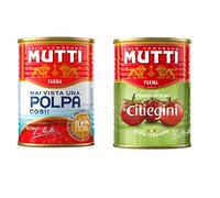 Mutti Polpa di Pomodoro Lot de 24 sauces tomates hachées 100 % italienne 400 g + 24 tomates Mutti Pomodorini ciliegini cerise 400 g