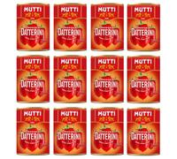 Mutti Pomodorini Datterini Datterini Lot de 6 boîtes de sauce italienne pour tomates cerises au goût sucré Forme allongée 400 g