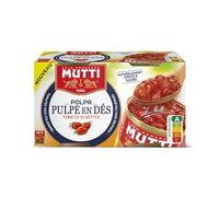 MUTTI - Pulpe de Tomates en Dés Savoureuse, Texture Fraîche pour Cuisines Gourmandes (Lot 2x300g) - lot de 4 - Vendu par Lot