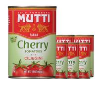 Mutti Tomates cerises (Ciliegini), 397 g | Lot de 6 | Marque n°1 de tomates italiennes | Goût frais pour la cuisine | Tomates en conserve | Convient aux végétaliens et sans gluten | Sans additifs ni