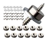 MUTUACTOR 12 pièces Aimants en néodyme 3 KG force 12 x 5 mm avec trou et capsule, aimant en pot fraisé avec vis et 12 coussins en acier