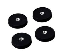 MUTUACTOR 4PC Base Magnétique Puissant Disque D'aimant de Néodyme avec Caoutchouc Enduit filetage Interne du Panneau de la Caméra LED Multi Usage pot Magnétique (Diameter 43mm)