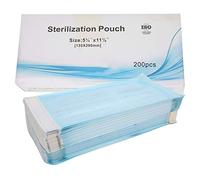 Mutuer 200 pièces/boîte Pochettes de Stérilisation, Sacs Autoclaves, Sachets de Stérilisation Auto-Adhésifs, Pochette de Nettoyage Auto-scellante pour Matériaux Dentaires (135 x 290 mm)