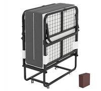 MUTUN Murphy Lit pliant, 90 x 190 cm, avec matelas de 12 cm, lit d'invité pliable avec enveloppe de protection, cadre pliable en métal, grille métallique renforcée, charge maximale : 250 kg