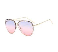 MUTYNE Décoration d'ongles Femmes Lunettes de Soleil sans Monture Mode Dames Lunettes de Style Punk dégradé/teinté, Bleu Rose, Taille Unique