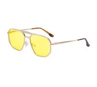MUTYNE Lunettes de soleil à double pont pour femmes et hommes, branches métalliques polarisées, style vintage (C6)