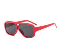 MUTYNE Lunettes de soleil à monture carrée à double faisceau pour femmes et hommes, style vintage, mode sport de plein air, conduite, UV400 (rouge et gris)