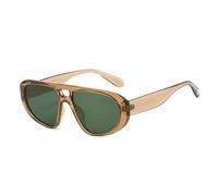 MUTYNE Lunettes de soleil aviateur rétro à double pont pour femmes, verres UV400, tendance, style punk (vert foncé)