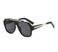 MUTYNE Lunettes de soleil carrées à rivets tendance pour femmes, verres UV400, style rétro, dégradé, style punk (noir et gris)