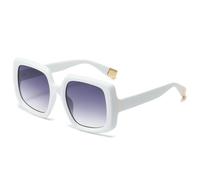 MUTYNE Lunettes de soleil carrées colorées vintage pour femmes, verres dégradés, verres UV400, style punk (dégradé blanc et gris)