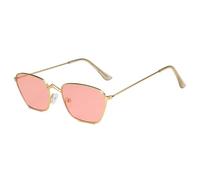 MUTYNE Lunettes de soleil carrées de luxe pour femmes et hommes, monture métallique rétro, tendance, pour l'extérieur, les voyages, UV400 (doré et rose)